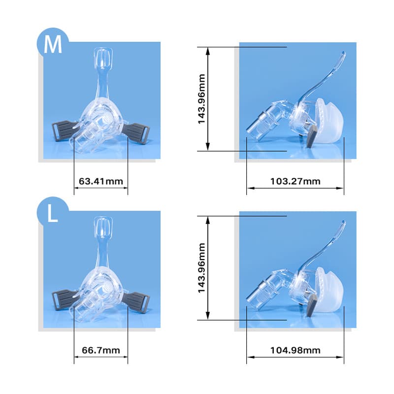 หน้ากากเครื่อง จมูก CPAP mask พร้อมหลอด/หมวก ใช้ซ้ำได้ ครอบเต็ม อุปกรณ์เสริมสําหรับเครื่อง CPAP ส่วนใหญ่ รูปที่ 4