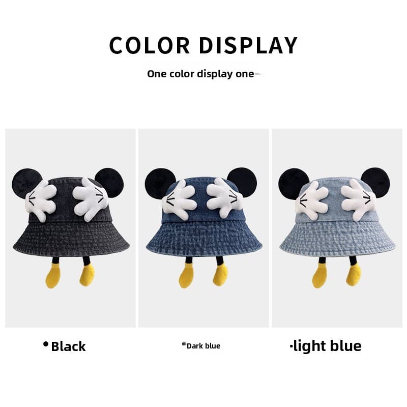 หมวกมิกกี้เมาส์ผ้าเดนิม มีระบบป้องกันรังสียูวี และระบายอากาศดี เหมาะสำหรับวัยรุ่น รูปที่ 3