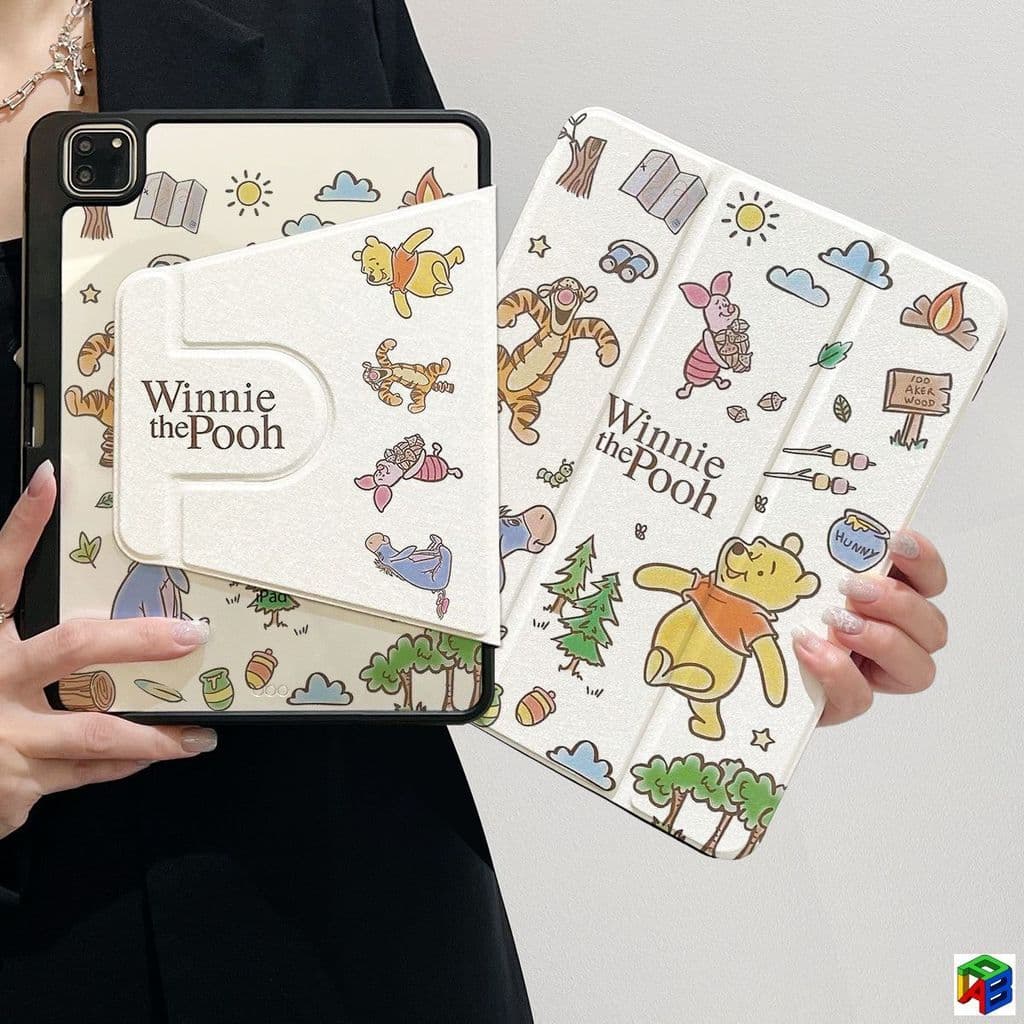 หมีน้อย เดอะพูห์ 720° หมุนสามพับเคสiPad Gen11-A16 Gen10 10.9 นิ้ว/Air7 M3 2025/Air6/5/4 M2 mini6/7 8.3 นิ้วPro2025 M5/Gen7/8/9 10.2 เคสอะคริลิค รูปที่ 9