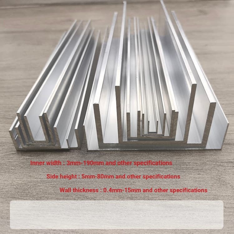 อลูมิเนียมอัลลอยด์ u-Shaped Groove อลูมิเนียมโปรไฟล์ Groove รางนํารางวัสดุอลูมิเนียมปิด รูปที่ 5