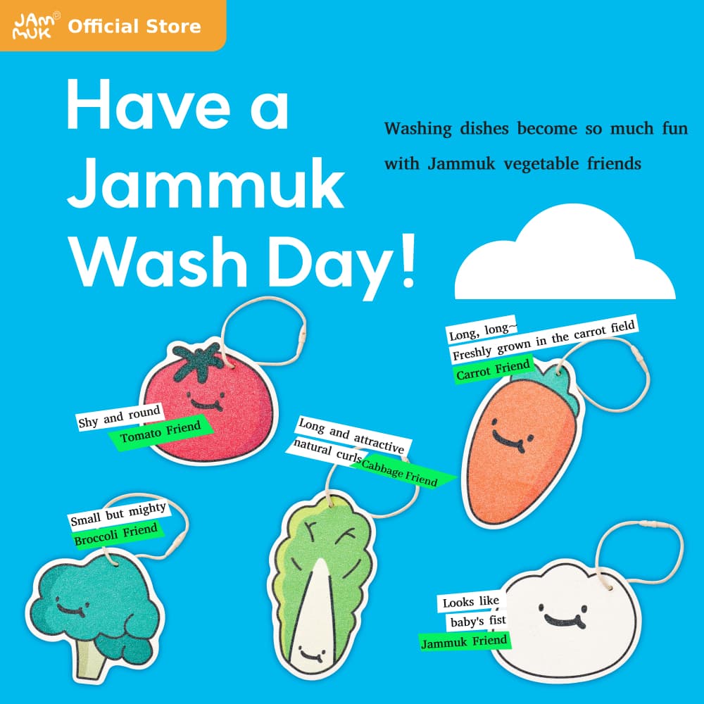 JAMMUK ฟองน้ำเซลลูโลสอัด สำหรับล้างจานเด็ก – ปลอดภัย อ่อนโยนต่อภาชนะลูกน้อย รูปที่ 8