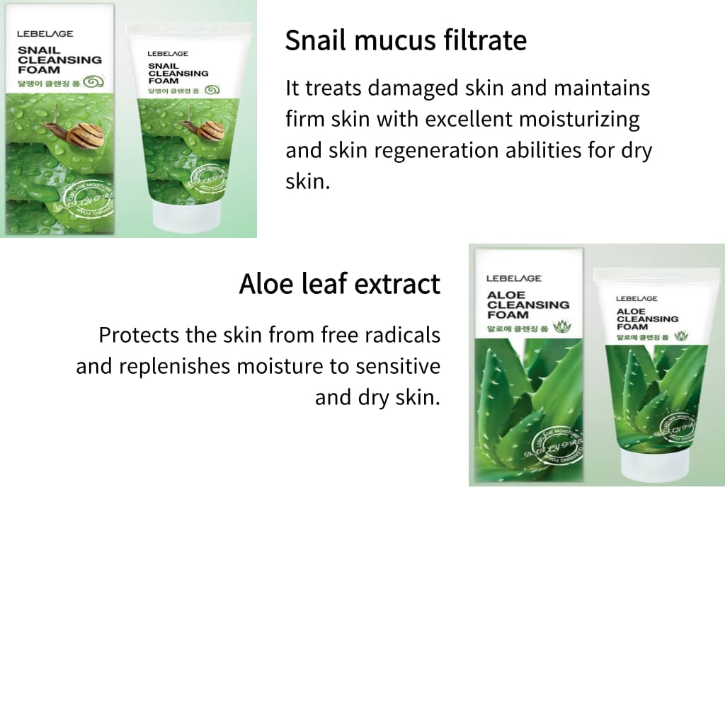 โฟมทําความสะอาดส ่ วนผสมธรรมชาติ 100ml 8type/Charcoal/Snail/Collagen/Green Tea/Aloe/Cumber/Rice/Cica รูปที่ 4