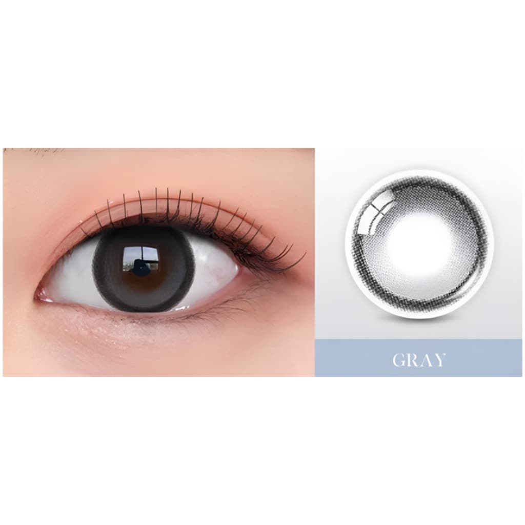 OLENS BIG GLOWY Grey Month – 1 สี | รายเดือน BIG GLOWY สีเทา 13.6 มม.คอนแทคเลนส์สี K-Beauty 2p 1 กล่อง รูปที่ 5