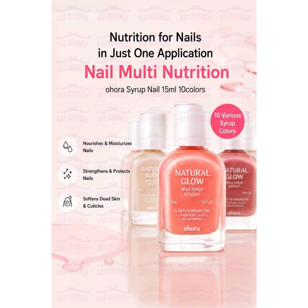 OHORA Glossy & Enhancing Nail Strengthener 15ml – 10 สี / K-BEAUTY รูปที่ 2