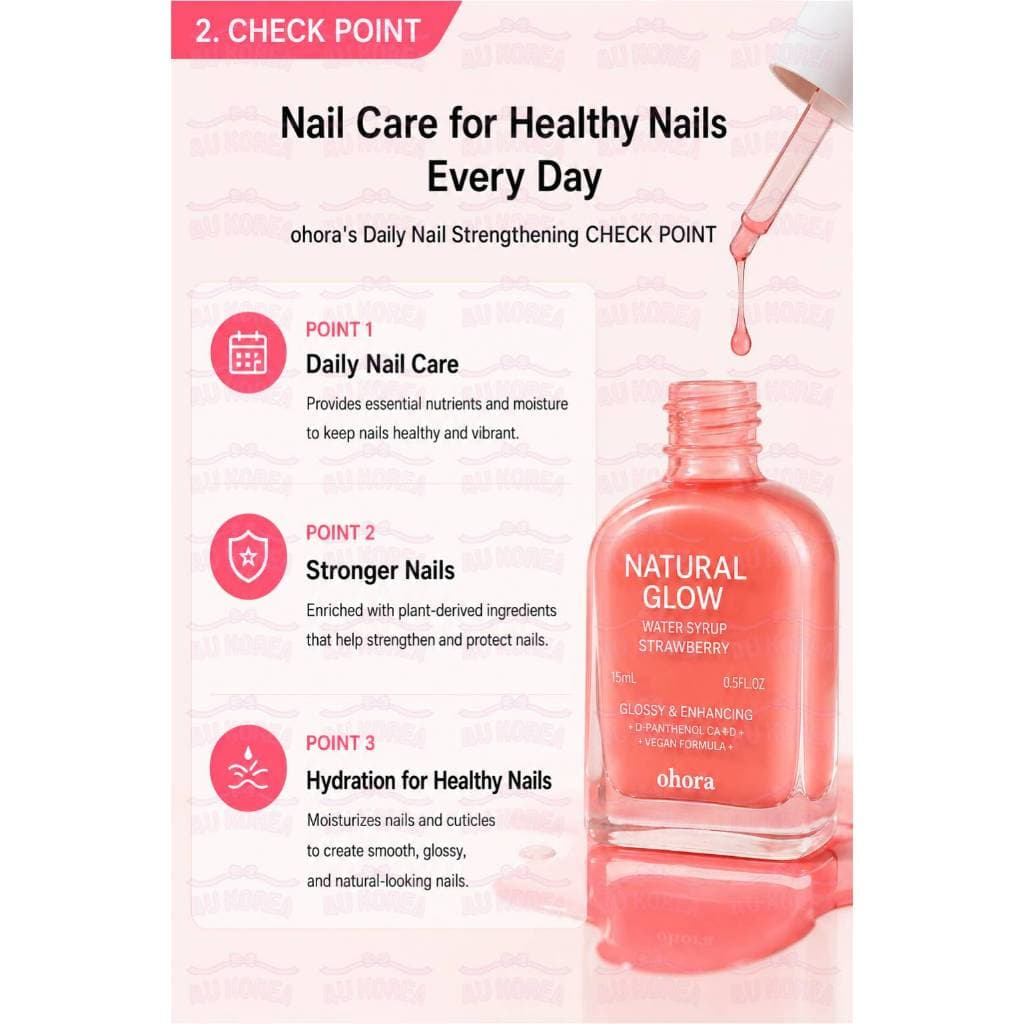 OHORA Glossy & Enhancing Nail Strengthener 15ml – 10 สี / K-BEAUTY รูปที่ 3