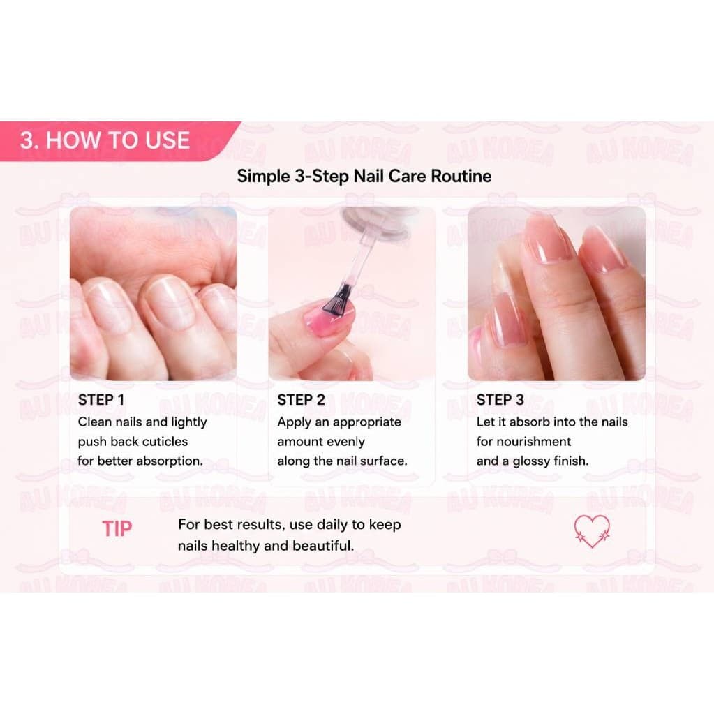 OHORA Glossy & Enhancing Nail Strengthener 15ml – 10 สี / K-BEAUTY รูปที่ 4