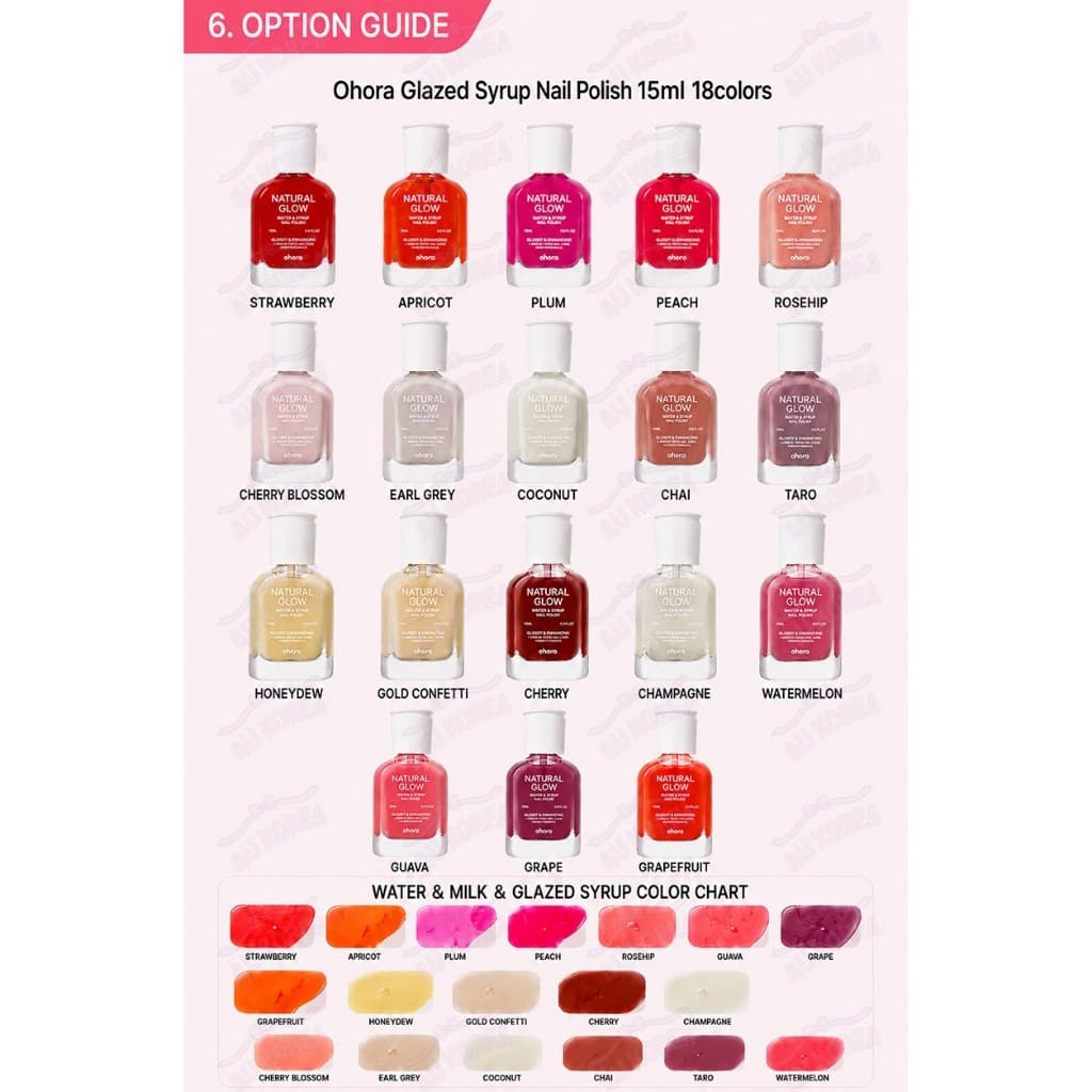OHORA Glossy & Enhancing Nail Strengthener 15ml – 10 สี / K-BEAUTY รูปที่ 7