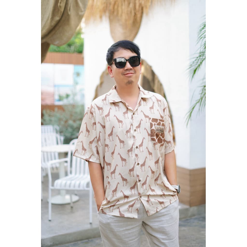 Safari Family Set ชุดครอบครัวลายยีราฟ พ่อแม่ลูก เสื้อฮาวายเซ็ตครอบครัว ใส่เที่ยวทะเล คาเฟ่ ถ่ายรูปน่ารัก รูปที่ 6