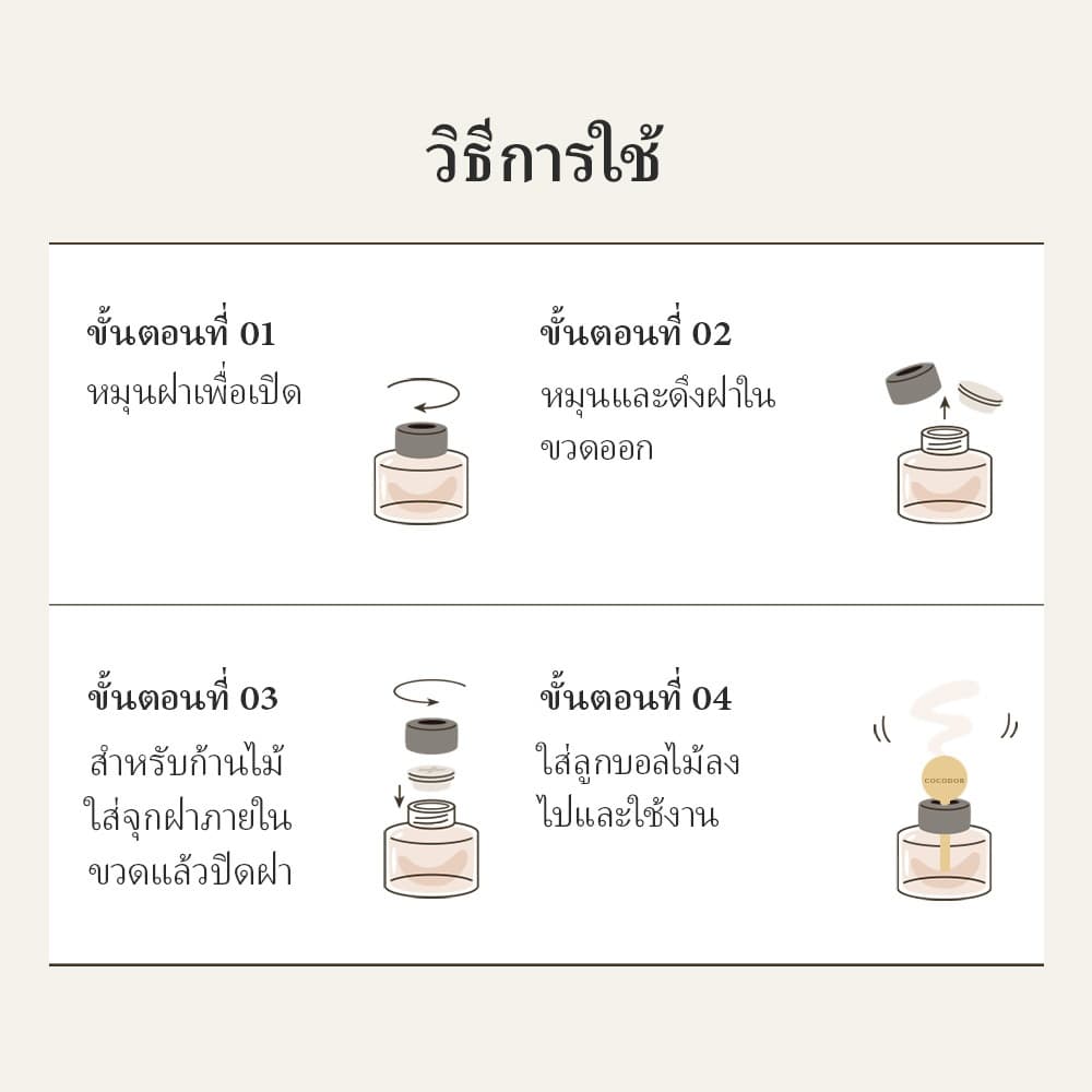 COCODOR น้ำหอมปรับอากาศในรถแบบลูกบอลไม้ขนาดใหญ่ 130 มล. / แพ็ค 2 ชิ้น รูปที่ 8