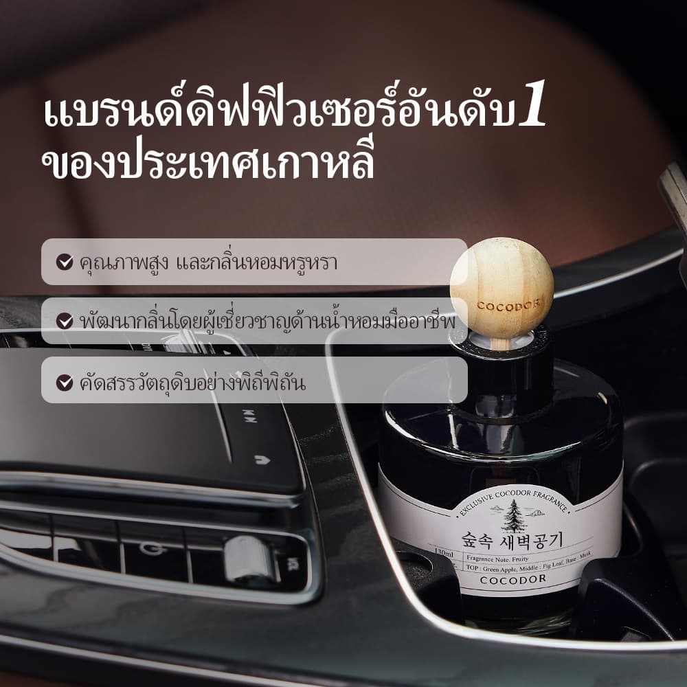 COCODOR น้ำหอมปรับอากาศในรถแบบลูกบอลไม้ขนาดใหญ่ 130 มล. / แพ็ค 2 ชิ้น รูปที่ 2