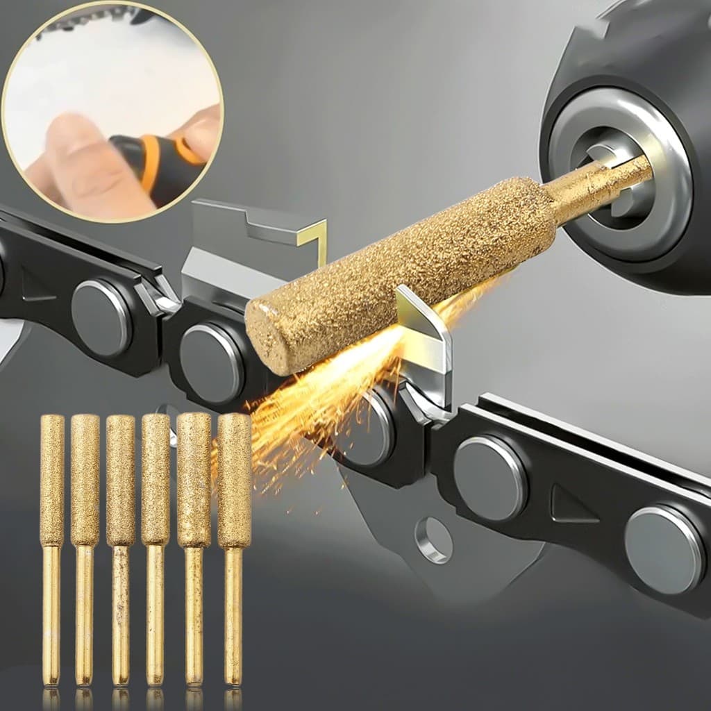 ⭐จัดส่งที่รวดเร็ว⭐ 6เคลือบทรงกระบอก Burr Chainsaw ener เครื่องบดเลื่อยโซ่ GrindingWhetstone รูปที่ 5
