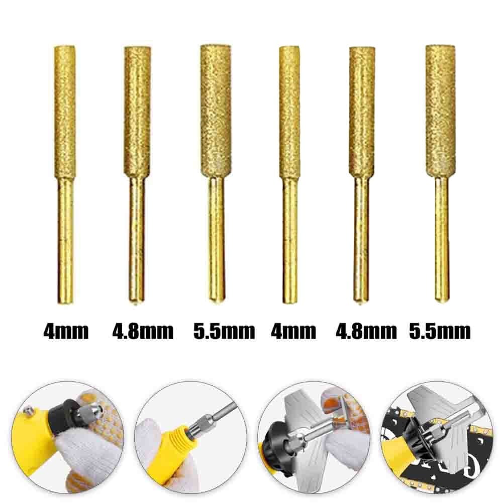 ⭐จัดส่งที่รวดเร็ว⭐ 6เคลือบทรงกระบอก Burr Chainsaw ener เครื่องบดเลื่อยโซ่ GrindingWhetstone รูปที่ 2