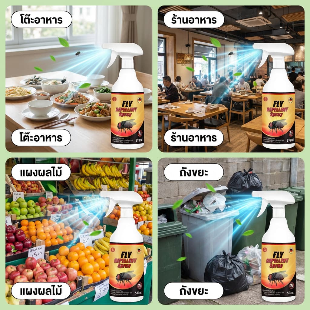 ยาฉีดแมลงวัน สเปรย์ไล่แมลงวัน ไล่แมลงวัน ป้องกันยาวนาน 510ml รูปที่ 7