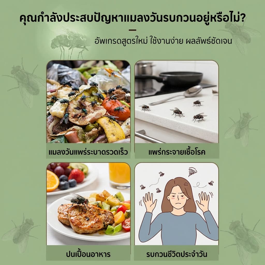 ยาฉีดแมลงวัน สเปรย์ไล่แมลงวัน ไล่แมลงวัน ป้องกันยาวนาน 510ml รูปที่ 2