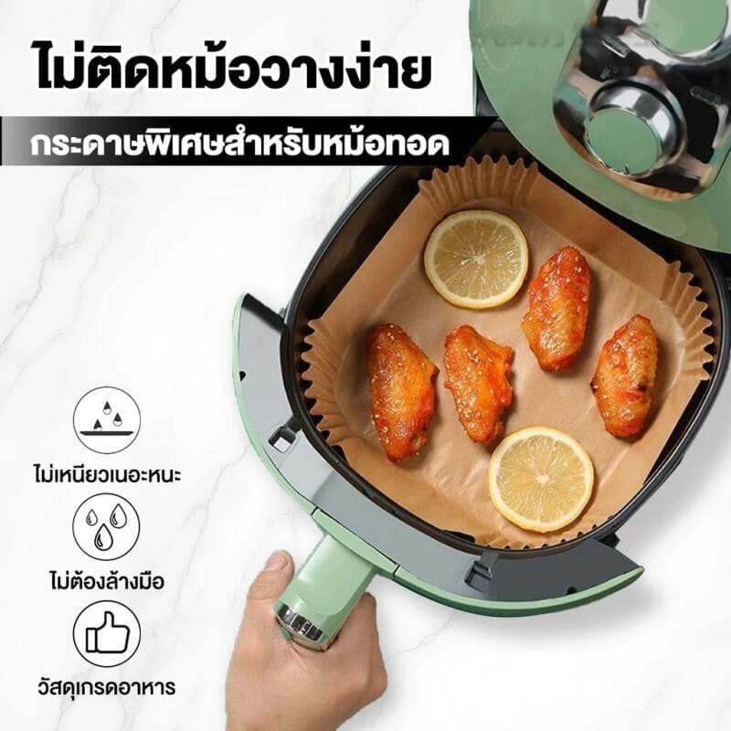 TIMECAFE แบบกล่อง กระดาษรองหม้อทอด 50/100 แผ่น ทนความร้อน ป้องกันน้ำมัน กันน้ำ รูปที่ 3