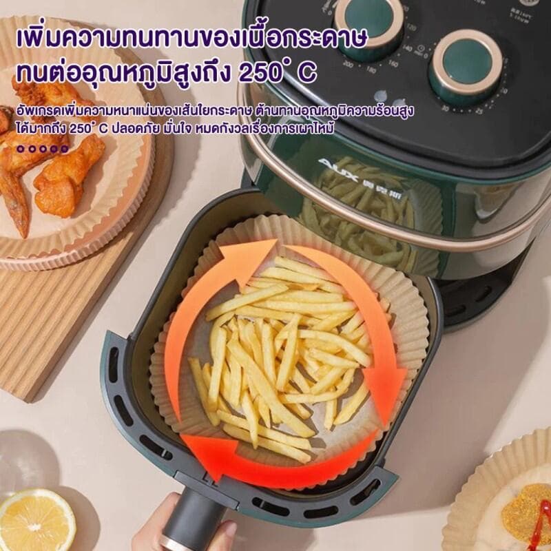 กระดาษรองหม้อทอด เกรดอาหาร ไร้น้ำมัน ทนความร้อน รูปที่ 4