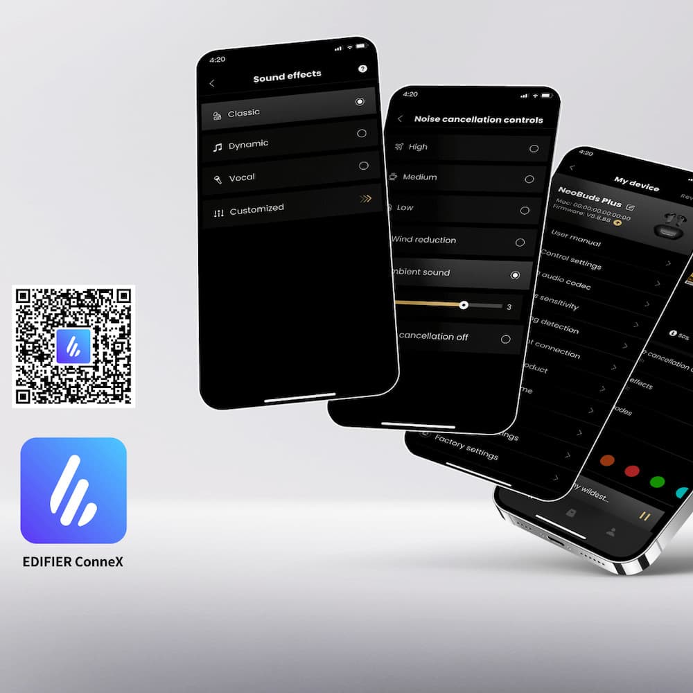 Edifier Neobuds Plus หูฟังไร้สาย ตัดเสียงรบกวน ANC Bluetooth 5.4 รองรับ LDAC ไดร์เวอร์ Knowles BA ไมค์ 6 ตัว รูปที่ 4