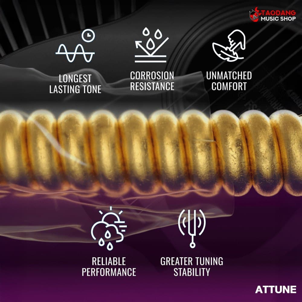 Elixir Attune Phosphor Bronze สายกีต้าร์โปร่งเคลือบ Elixir Acoustic Guitar Strings - เต่าแดง รูปที่ 2