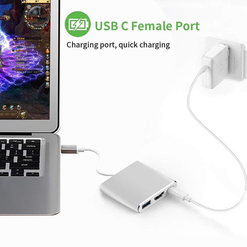 อะแดปเตอร์ USB 3.0 Type C เป็น HDMI Hub PD 100W 3 ใน 1 สําหรับแล็ปท็อป Samsung PC รูปที่ 6