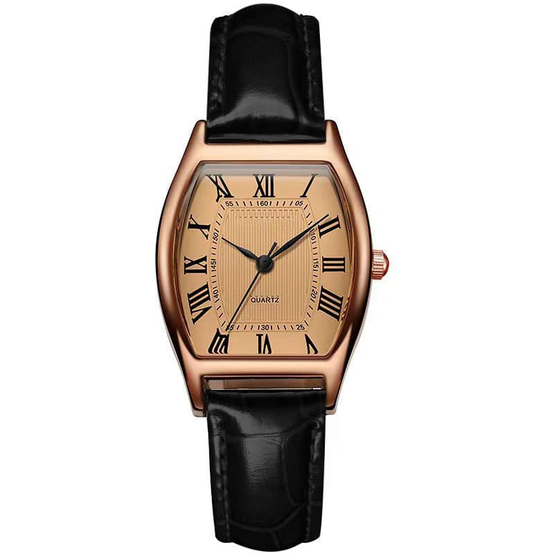 นาฬิกาผู้หญิงสไตล์ทันสมัย | สายนาฬิกาหนังสีน้ำตาล Retro ควอตซ์ Reloj รูปที่ 8