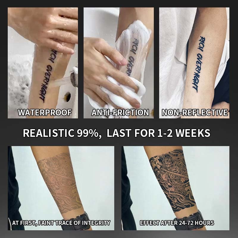 สติกเกอร์สักชั่วคราวกันน้ำแบบซามูไรญี่ปุ่น สักสมุนไพรแบบกึ่งถาวรสำหรับแขน รูปที่ 5