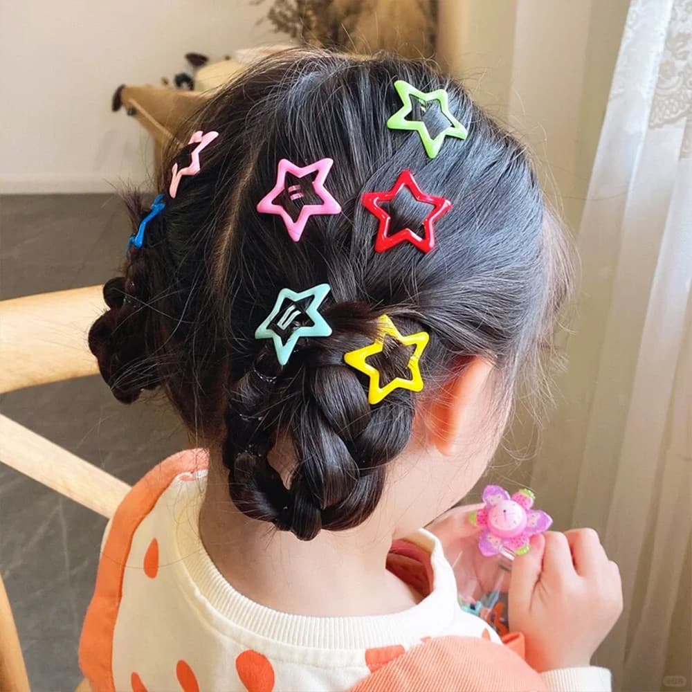 สีสัน Star กิ๊บติดผมสําหรับสาวแฟชั่น Hairpins ด้านข้าง Bangs เด็กอุปกรณ์เสริมผม Headwear 50 ชิ้น รูปที่ 3