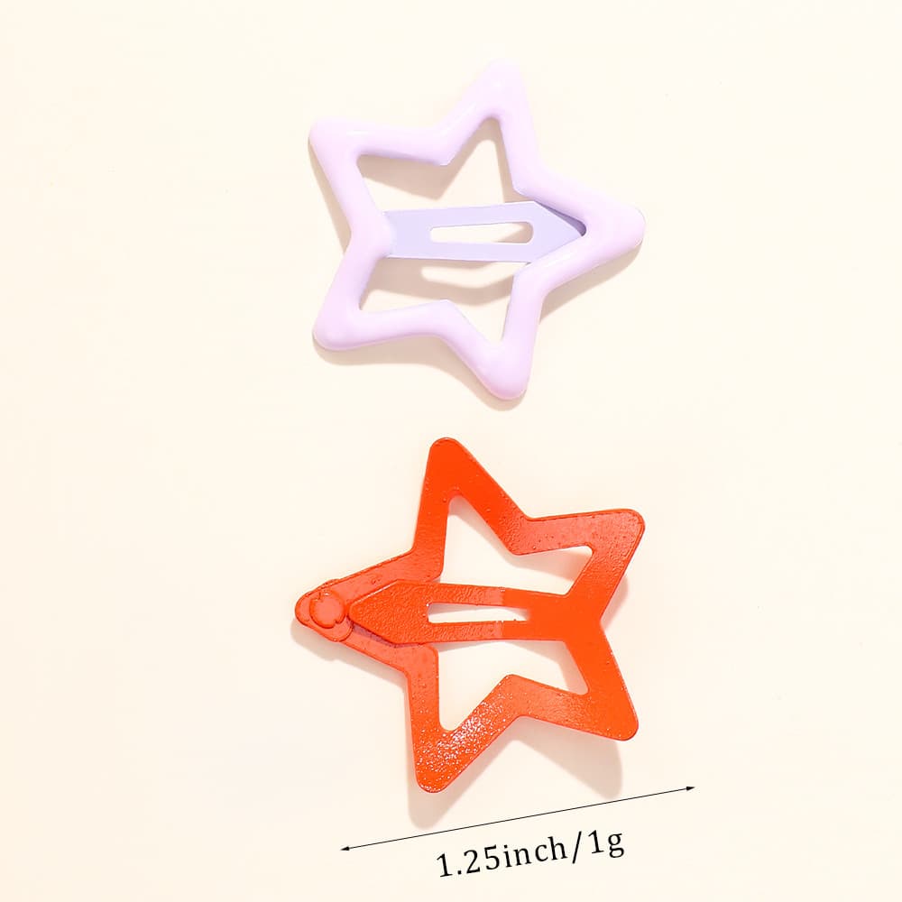 สีสัน Star กิ๊บติดผมสําหรับสาวแฟชั่น Hairpins ด้านข้าง Bangs เด็กอุปกรณ์เสริมผม Headwear 50 ชิ้น รูปที่ 5