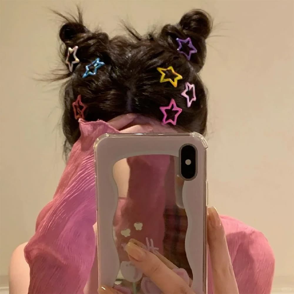 สีสัน Star กิ๊บติดผมสําหรับสาวแฟชั่น Hairpins ด้านข้าง Bangs เด็กอุปกรณ์เสริมผม Headwear 50 ชิ้น รูปที่ 4