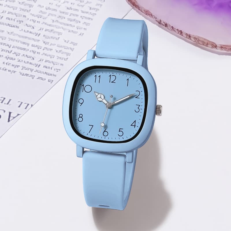 นาฬิกาควอตซ์สีเจลลี่พร้อมเคสทรงสี่เหลี่ยมและเครื่องชั่งดิจิตอลสําหรับผู้หญิงสไตล์กระโหลก รูปที่ 7