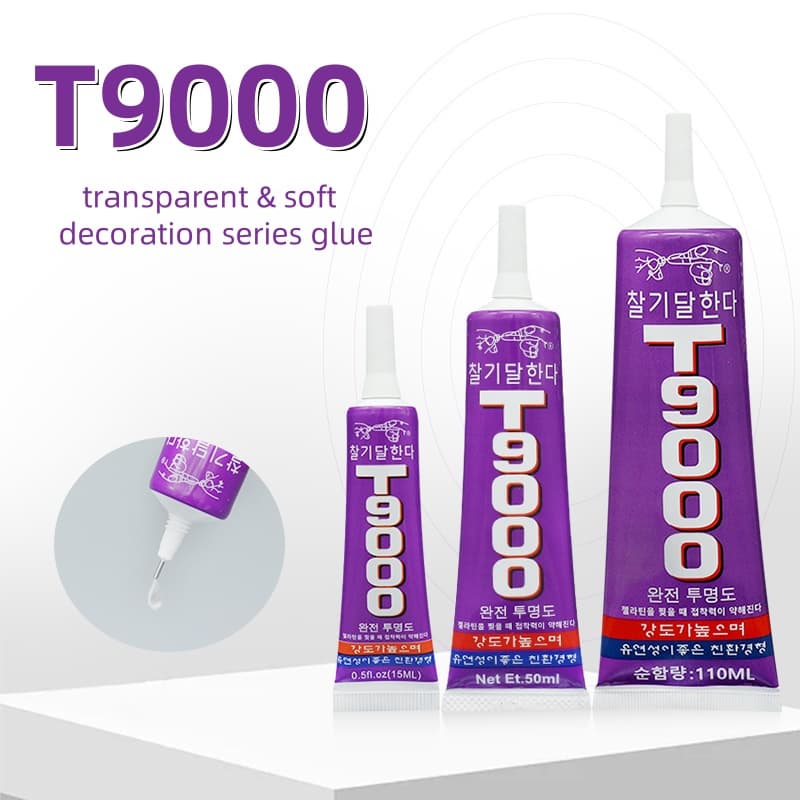 กาวติดโทรศัพท์มือถือ ซุปเปอร์กลู T9000 เกาหลี กาวพิเศษสําหรับอิเล็กทรอนิกส์ ผลิตภัณฑ์กล้องบํารุงรักษา 15/50/110 มล. กาวใส รูปที่ 1
