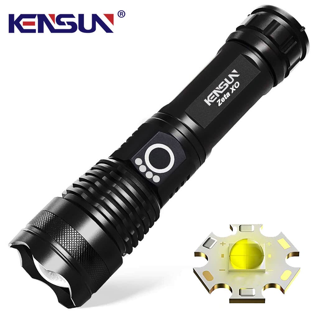 ไฟฉาย LED XHP50 กําลังสูง ชาร์จผ่าน Type-C ไฟฉายซูมได้ สําหรับตั้งแคมป์ กิจกรรมกลางแจ้ง และใช้ในกรณีฉุกเฉิน 18650 รูปที่ 1