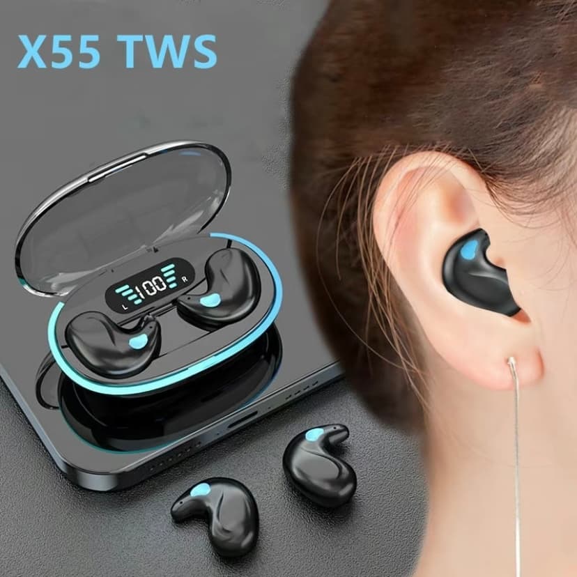 หูฟังบลูทูธไร้สาย X55 สําหรับนอนหลับ เบสตัดเสียงรบกวน HiFi สเตอริโอ กันน้ํา กันเหงื่อ IPX5 รูปที่ 6