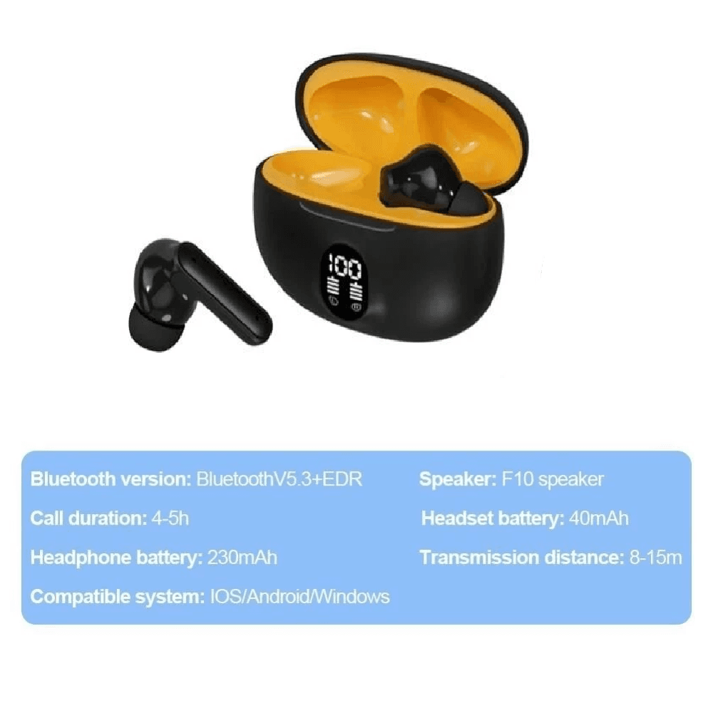 หูฟัง True Wireless Bluetooth 5.3 เบสหนัก ระบบเสียง HIFI ANC/ENC กันน้ำ IPX4 สีดำ รูปที่ 3