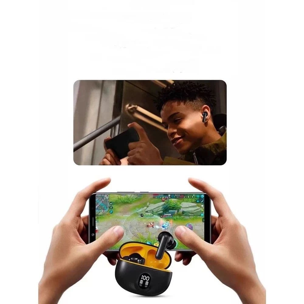 หูฟัง True Wireless Bluetooth 5.3 เบสหนัก ระบบเสียง HIFI ANC/ENC กันน้ำ IPX4 สีดำ รูปที่ 4