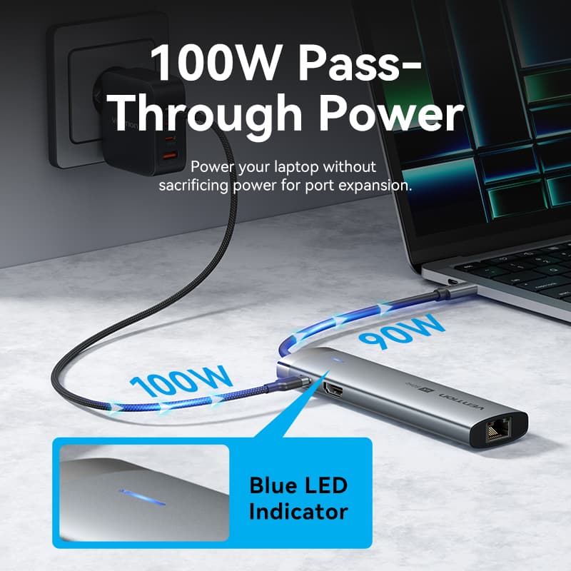 Vention 8-In-1 ฮับมัลติพอร์ต Type-C 4K Hdmi Vga Lan อะแดปเตอร์เครื่องอ่านการ์ด รองรับอุปกรณ์แล็ปท็อป Apple รูปที่ 7