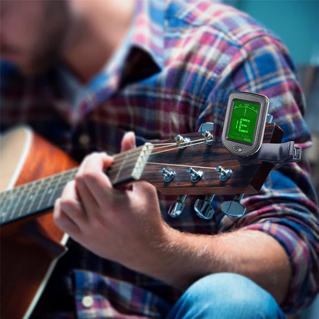 จูนเนอร์แบบหนีบ Miwayer | สําหรับเบส, อูคูเลเล่, ไวโอลินและกีตาร์, จอแสดงผล LCD ดิจิตอล & ของขวัญเพลงงานรื่นเริงที่สมบูรณ์แบบ รูปที่ 5