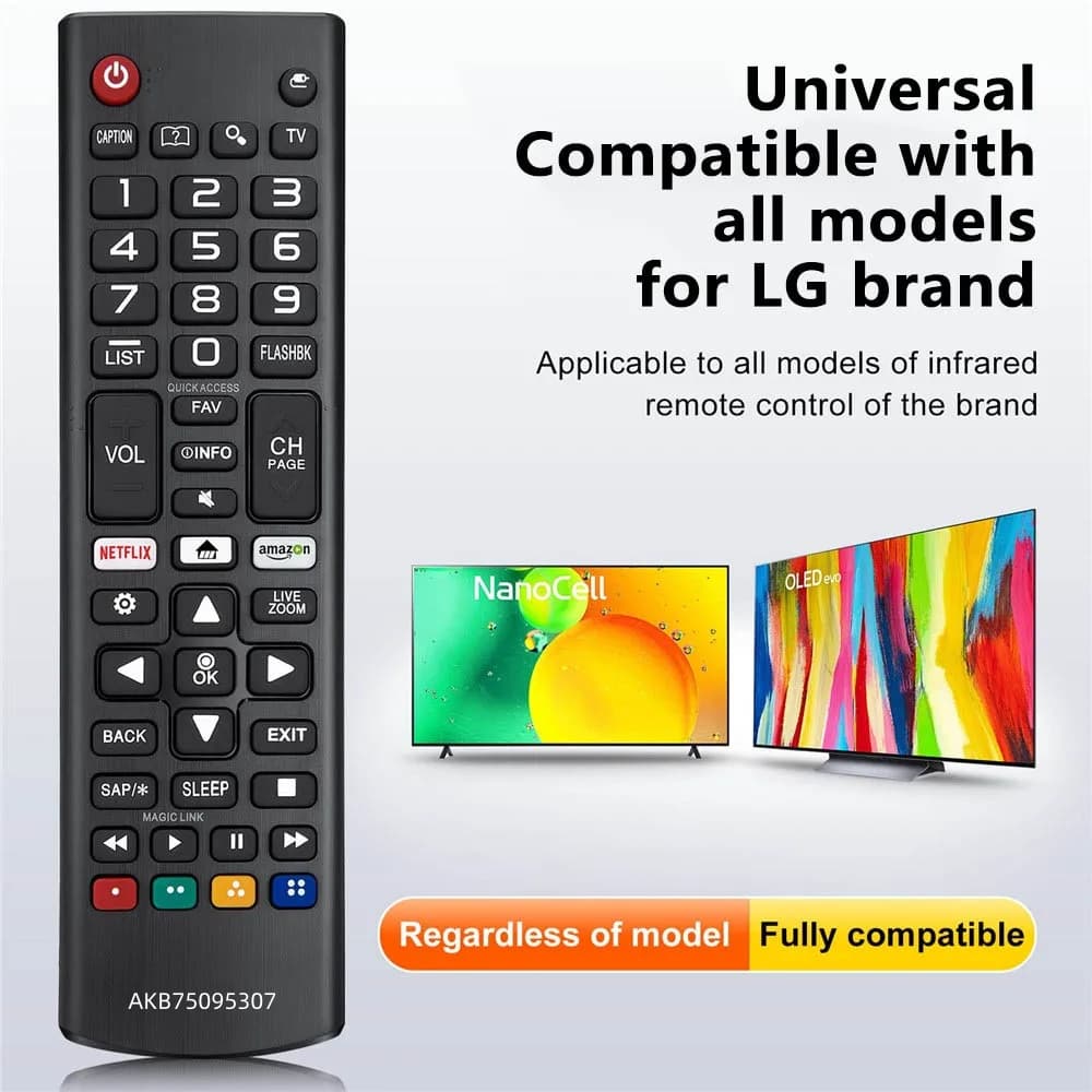 รีโมทคอนโทรลสมาร์ททีวีสากลสําหรับ Lg Akb75095307 Lcd Led Hdtv Tvs Lj/Uj Serie รูปที่ 1