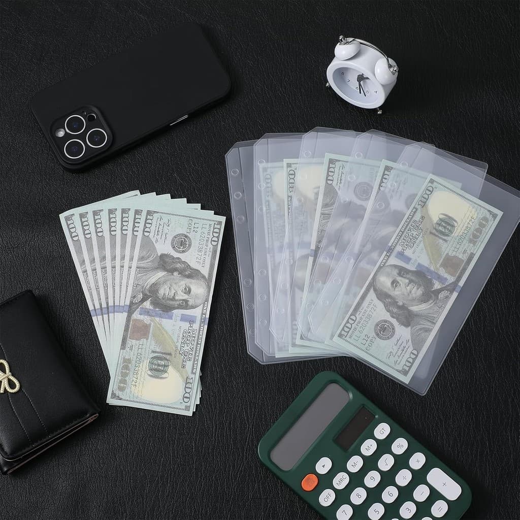 แฟ้ม LR A4 และขนาดยาว Organizer, A6/A5 PP Binder ฝาครอบใส 6 หลุมหลวมสําหรับเครื่องเขียนเงินผู้ถือเอกสาร รูปที่ 7