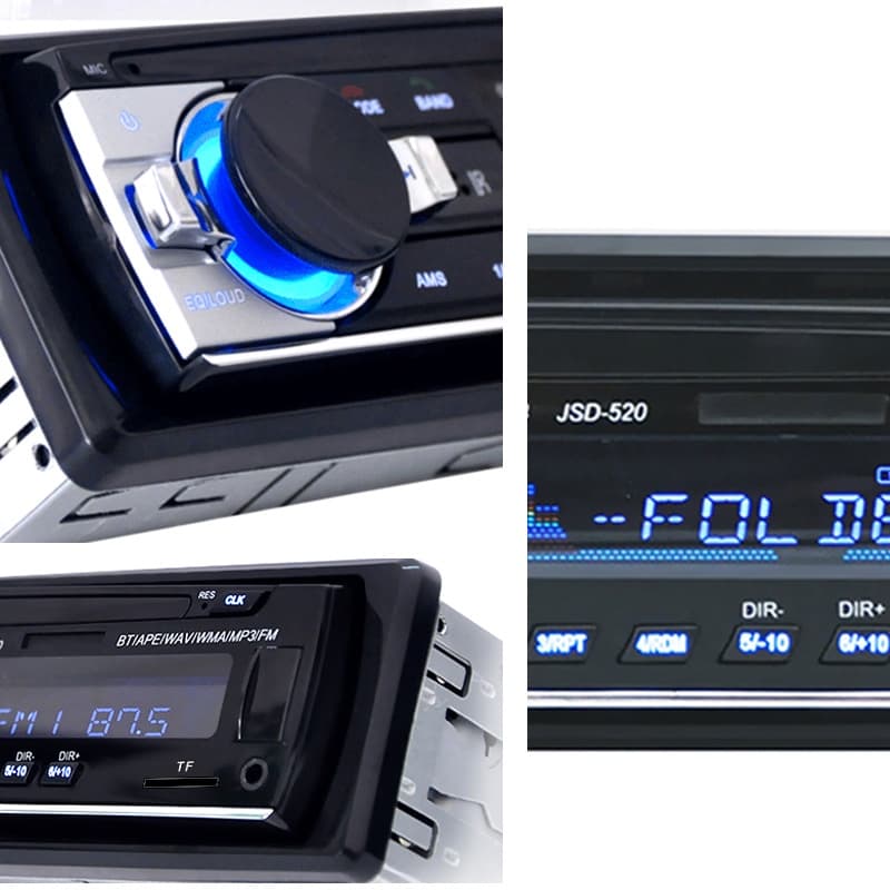 รถวิทยุสเตอริโอ 1 Din MP3 เครื่องเล่น FM เสียงเพลง USB SD บลูทูธดิจิตอลพร้อมสล็อต Dash อินพุต AUX รูปที่ 4