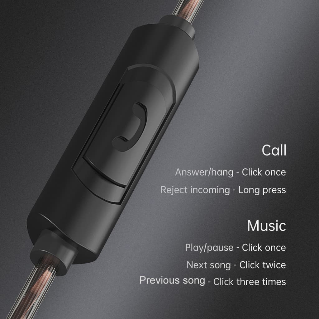 Sprise Y100 หูฟังชนิดใส่ในหูเบสพร้อมไมโครโฟนเสียงรบกวน Cancelling HiFi ชุดหูฟังสเตอริโอกีฬา Earfon หูฟัง Universal 3.5 มม. รูปที่ 9