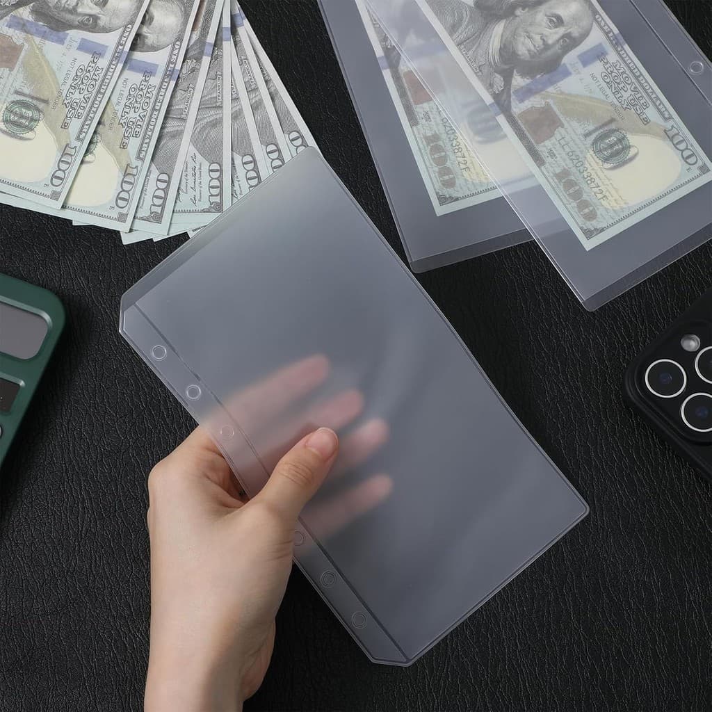 แฟ้ม LR A4 และขนาดยาว Organizer, A6/A5 PP Binder ฝาครอบใส 6 หลุมหลวมสําหรับเครื่องเขียนเงินผู้ถือเอกสาร รูปที่ 8