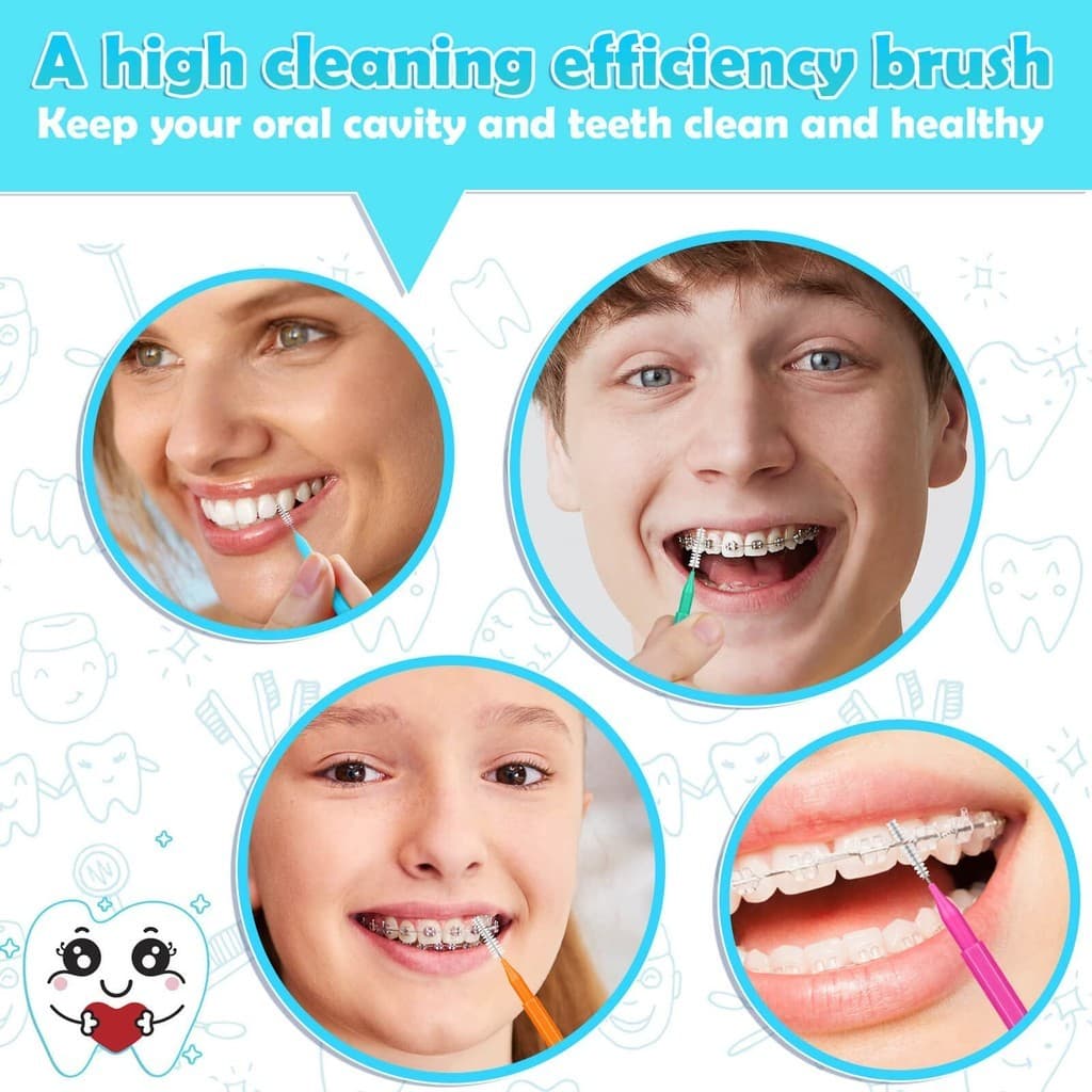 Braces Brush Cleaner 60 ชิ้น: แปรงสีฟัน Interdental สําหรับการดูแลทันตกรรมจัดฟันและเครื่องมือกําจัดสิวหัวดํา รูปที่ 4