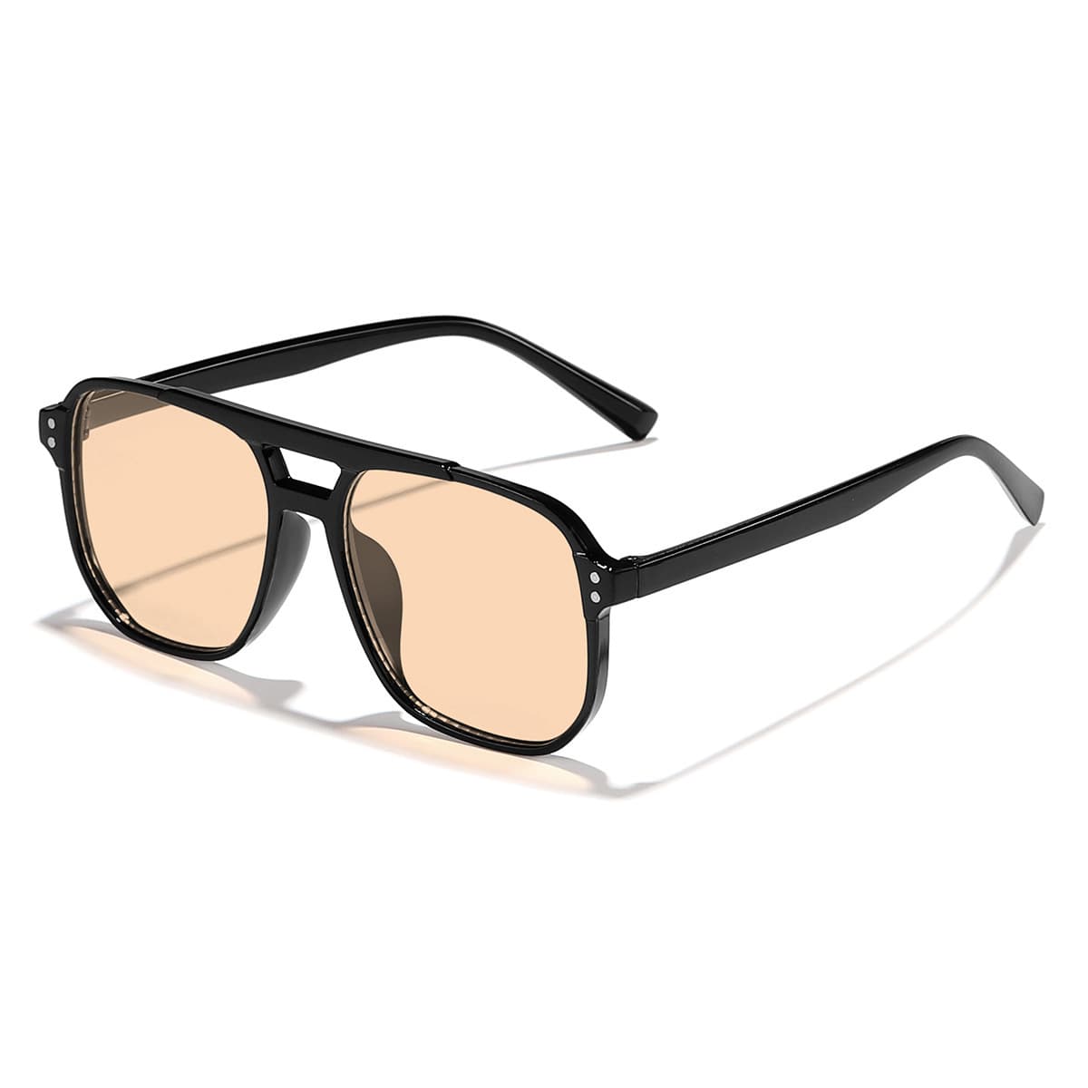 Retro Double Beam แว่นตากันแดดกรอบใหญ่ UV Protection Ocean เลนส์ชาดํา/สีดําสีเหลืองสําหรับฤดูหนาว Sun Aesthetic 2026 Early Spring รันเวย์ รูปที่ 7