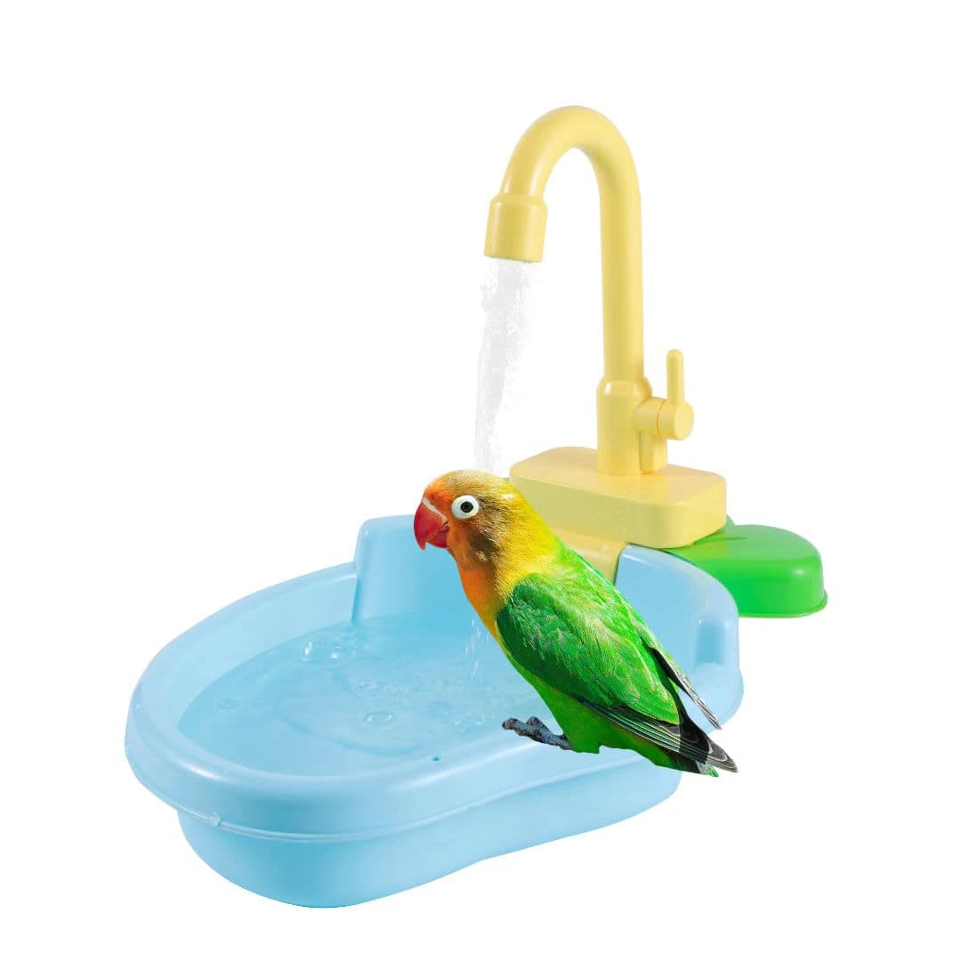 新标 หมุนเวียนน้ําอัตโนมัติ Parrot Shower Basin Bird Bath Toy สําหรับนกขนาดกลางขนาดเล็ก 34x27 ซม. รูปที่ 1