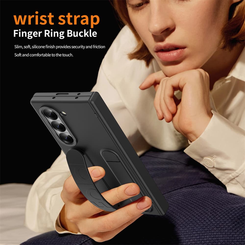 สายคล้องข้อมือกันกระแทก สีเทา เคสขาตั้ง สําหรับ Samsung Galaxy Z Fold6 Z Fold6 Fold5 พรีเมียม พร้อมเคสกระจก รูปที่ 7