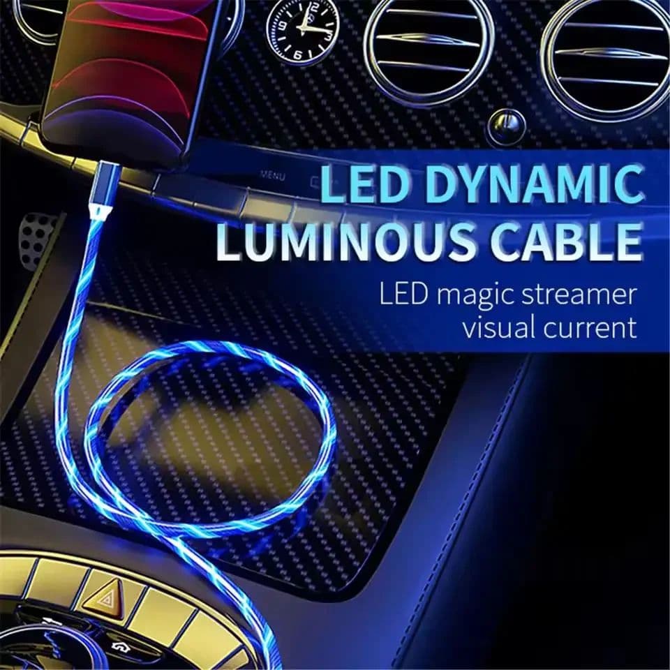 3A LED Glow USB Cable 1M – สายชาร์จน้ําไหลส่องสว่างสําหรับ Micro USB และ Type-C, สายเคเบิลข้อมูลชาร์จเร็ว รูปที่ 8