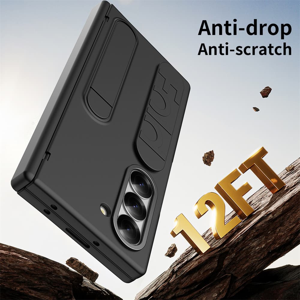 สายคล้องข้อมือกันกระแทก สีเทา เคสขาตั้ง สําหรับ Samsung Galaxy Z Fold6 Z Fold6 Fold5 พรีเมียม พร้อมเคสกระจก รูปที่ 5