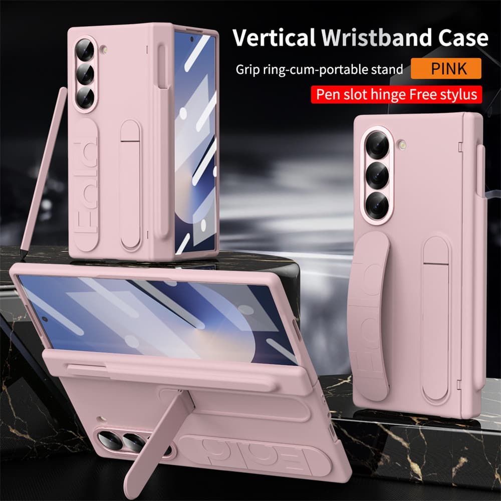 สายคล้องข้อมือกันกระแทก สีเทา เคสขาตั้ง สําหรับ Samsung Galaxy Z Fold6 Z Fold6 Fold5 พรีเมียม พร้อมเคสกระจก รูปที่ 8