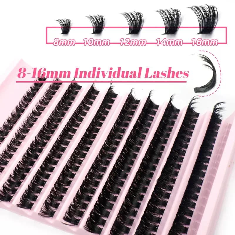Professional 80D D-Curl Volume Eyelash Clusters Kit 8-16 มม.สําหรับ 3D Wispy DIY Extensions รูปที่ 7