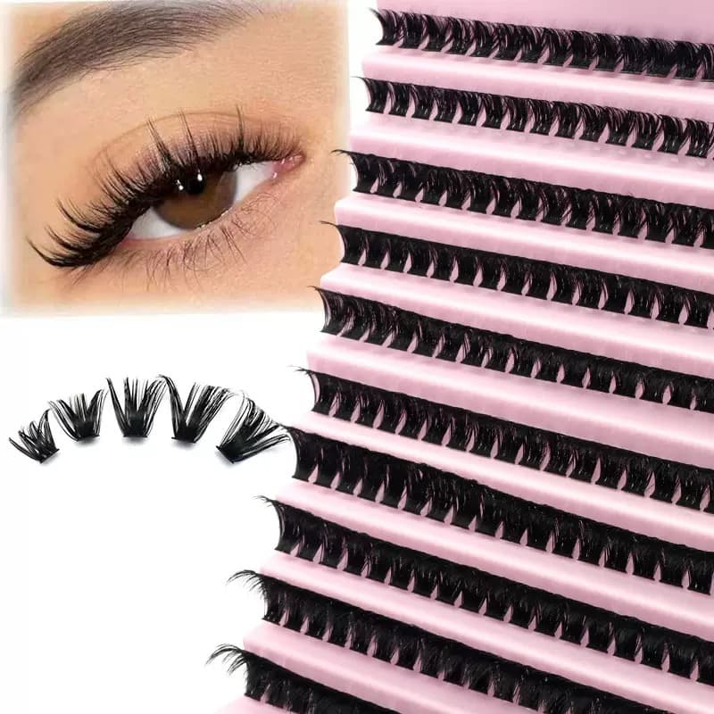 Professional 80D D-Curl Volume Eyelash Clusters Kit 8-16 มม.สําหรับ 3D Wispy DIY Extensions รูปที่ 6